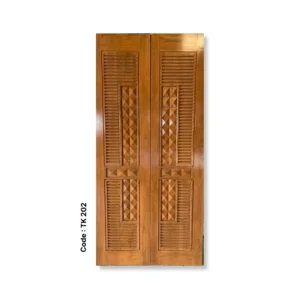 Designer Louver Teak Double Door – Code TK 202