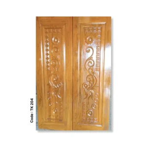 Floral Art Teak Double Door – Code TK 204