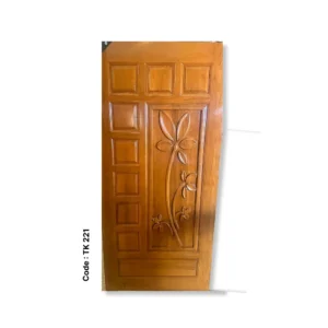 Floral Panel Teak Door – Code TK 221