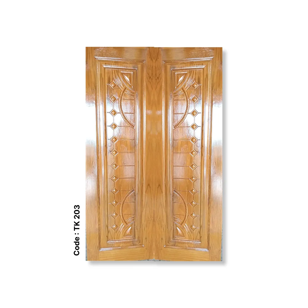Royal Carved Teak Double Door – Code TK 203