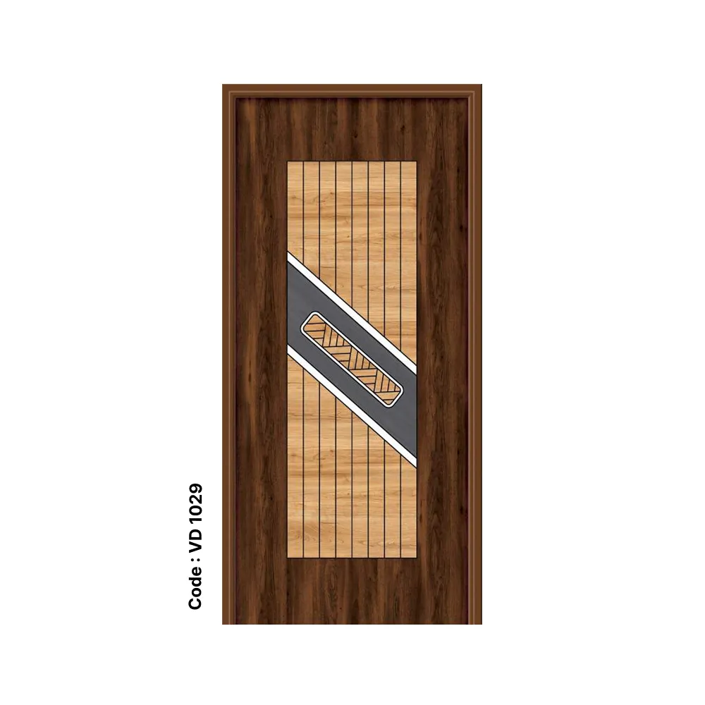Dark-walnut laminated grooving door - Code VD 1029