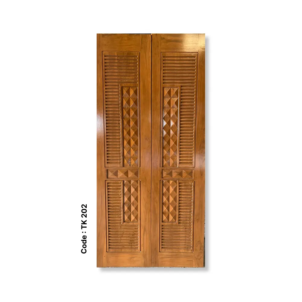 Designer Louver Teak Double Door – Code TK 202