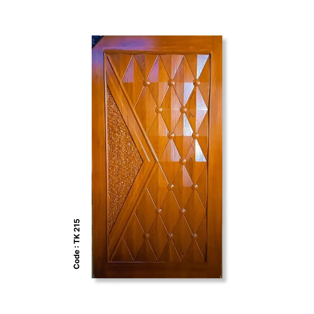 Geometric Texture Teak Door – Code TK 215