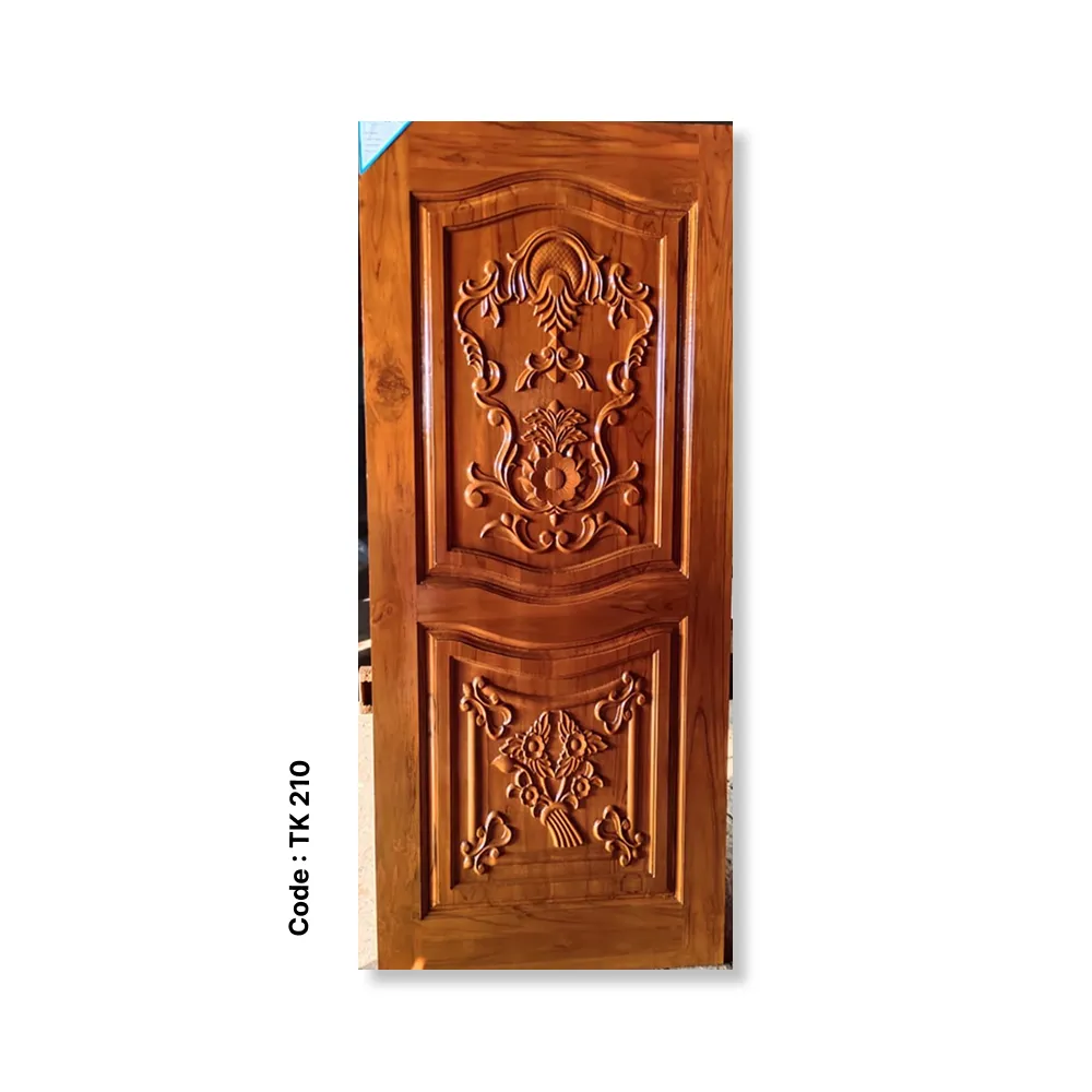 Ornate Floral Teak Door – Code TK 210